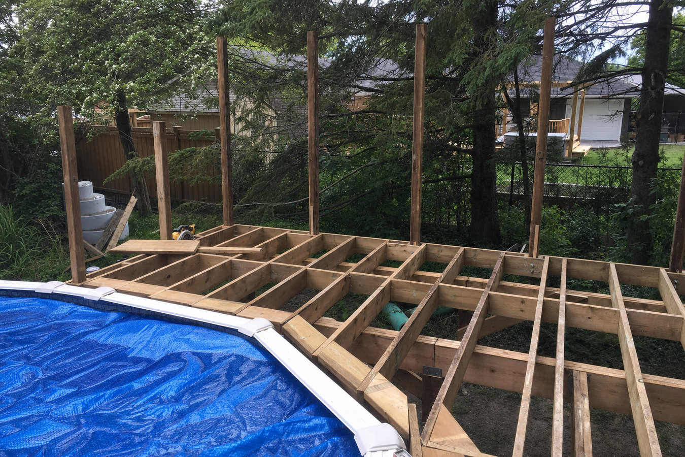 Pool deck construction